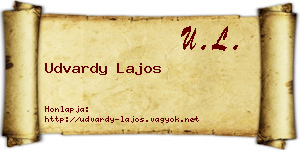 Udvardy Lajos névjegykártya